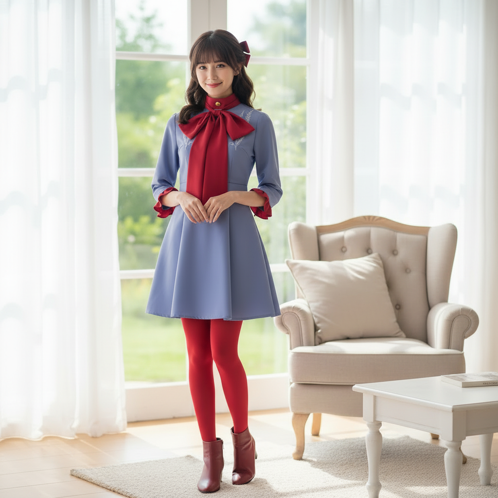 Halloween anime cosplaykostuum voor meisjes: jurk en pak met rode strik en kraag voor feesten