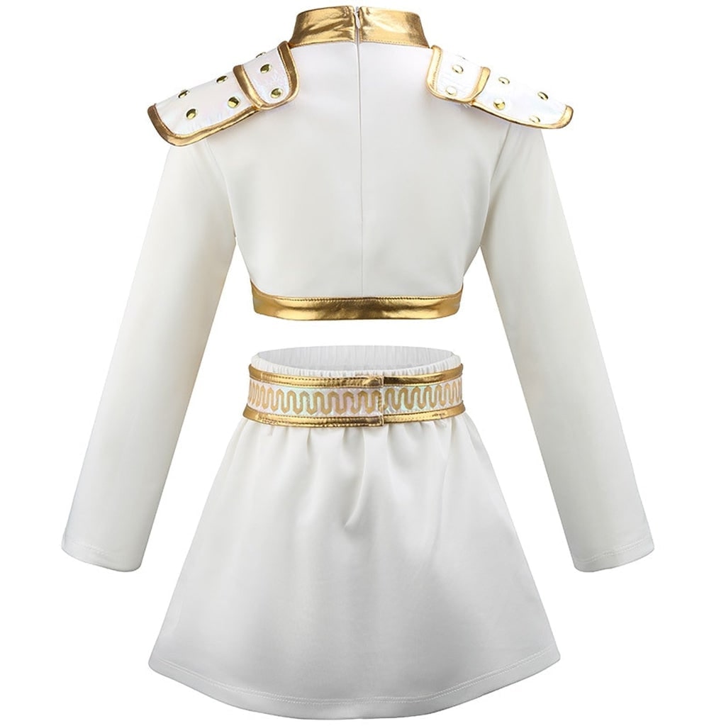 Tweedelige set voor meisjes: Halloween-danskostuum en buikdanspak met pailletten crop top en A-lijn rok
