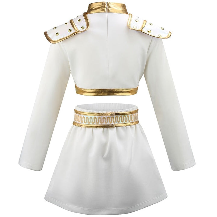 Tweedelige set voor meisjes: Halloween-danskostuum en buikdanspak met pailletten crop top en A-lijn rok