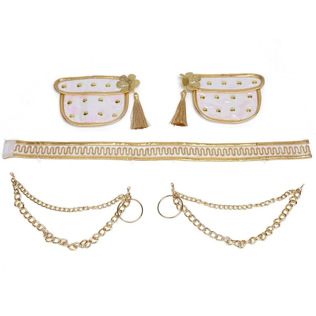 Tweedelige set voor meisjes: Halloween-danskostuum en buikdanspak met pailletten crop top en A-lijn rok