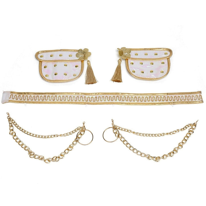 Tweedelige set voor meisjes: Halloween-danskostuum en buikdanspak met pailletten crop top en A-lijn rok
