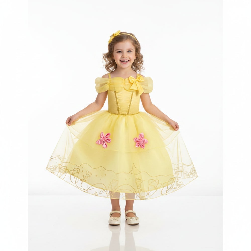 Halloween prinsessenkostuum en jurken voor meisjes voor verkleedspelletjes, tiara en handschoenen
