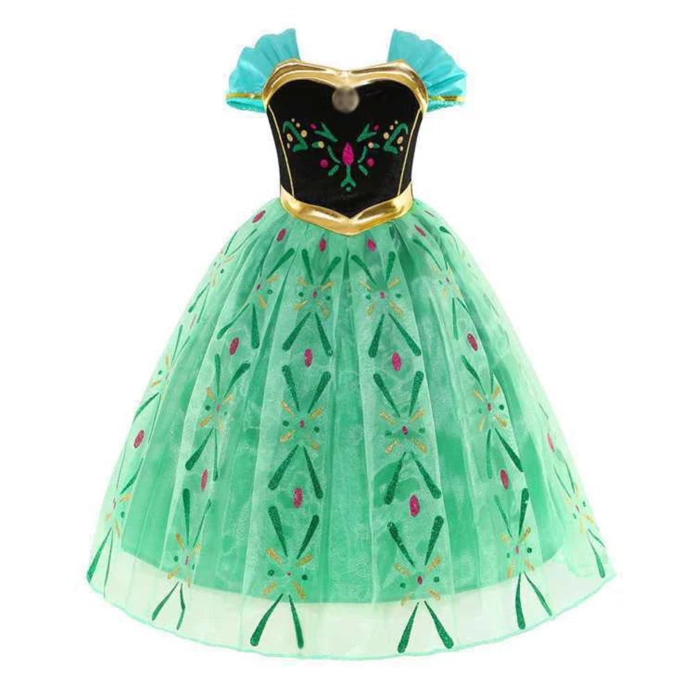 Halloween prinsessenkostuum en jurken voor meisjes voor verkleedspelletjes, tiara en handschoenen