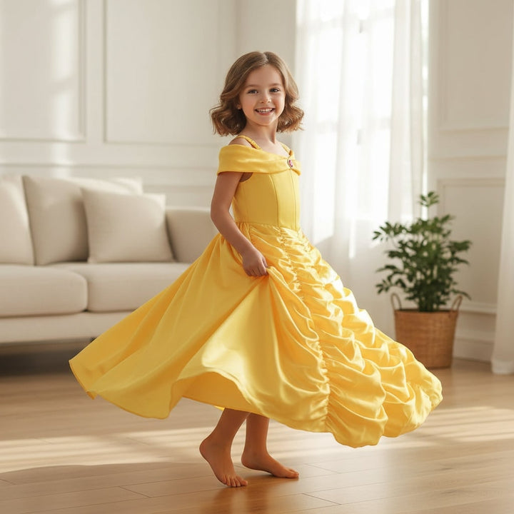 Halloween prinsessenkostuum en jurken voor meisjes met baljurk, tiara, scepter en accessoireset