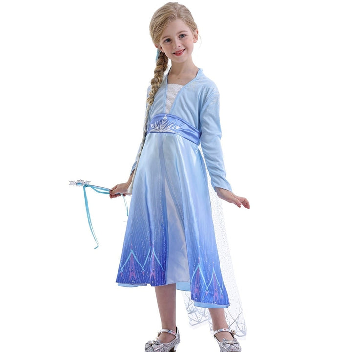 Halloween prinsessenkostuum jurk voor meisjes met cape en toverstaf accessoireset