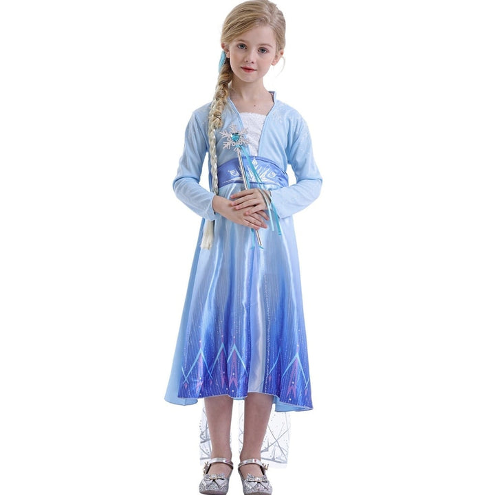 Halloween prinsessenkostuum jurk voor meisjes met cape en toverstaf accessoireset