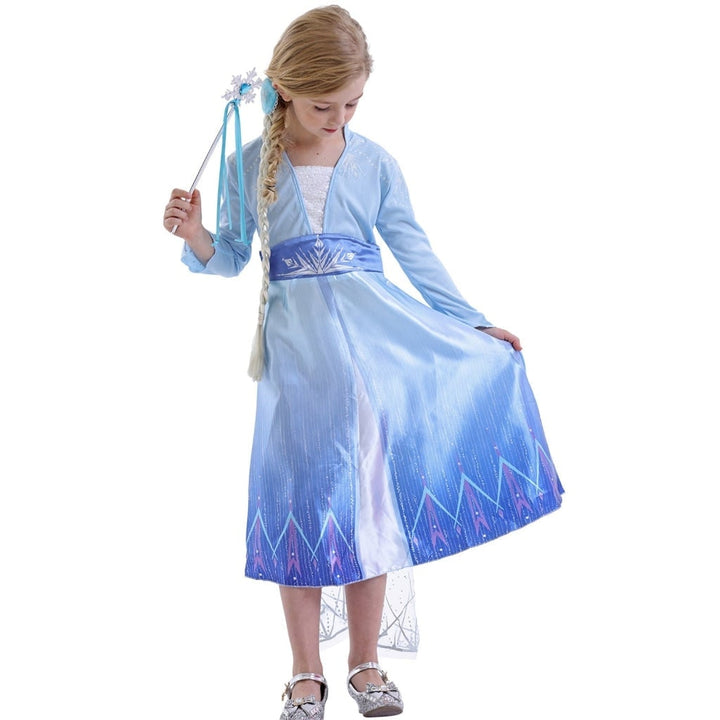 Halloween prinsessenkostuum jurk voor meisjes met cape en toverstaf accessoireset
