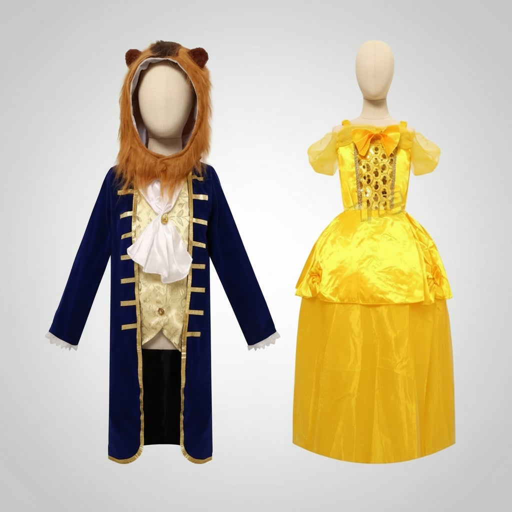 Halloween prinsessenjurk voor meisjes met gouden lijfje met pailletten en sterrentoverstaf