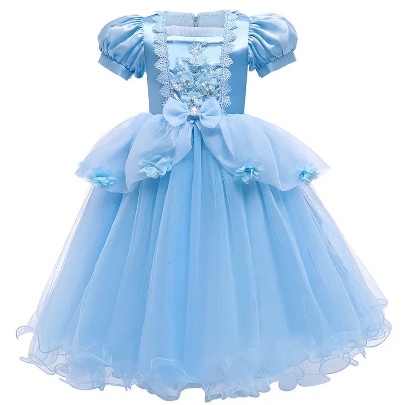 Halloween prinsessenjurk voor meisjes voor feestkostuum met pofmouwen en tulen rok