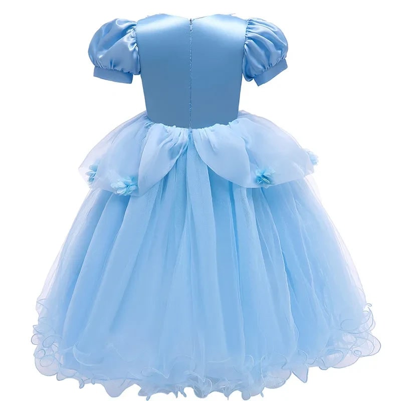 Halloween prinsessenjurk voor meisjes voor feestkostuum met pofmouwen en tulen rok