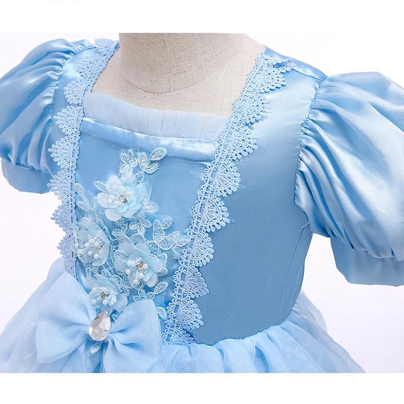 Halloween prinsessenjurk voor meisjes voor feestkostuum met pofmouwen en tulen rok