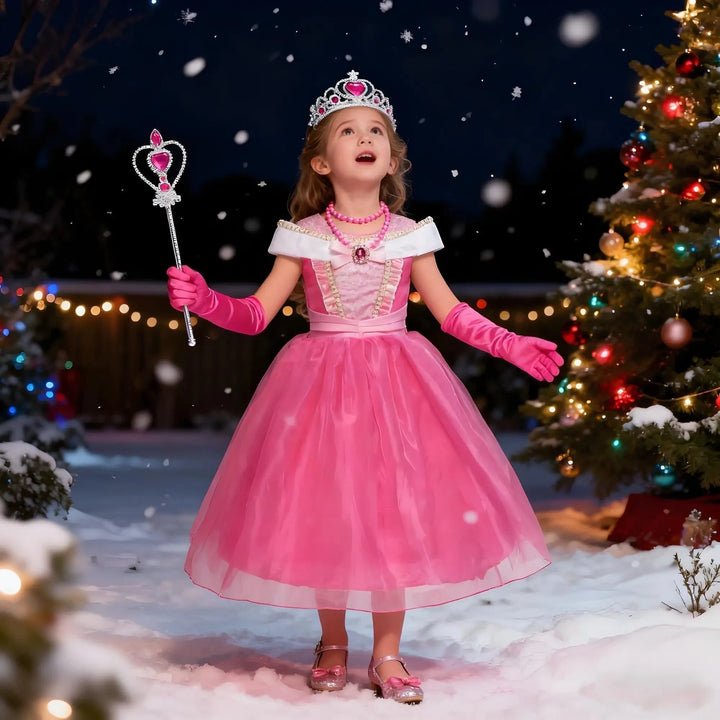 Halloween prinsessenjurk voor meisjes met accessoires en tiara
