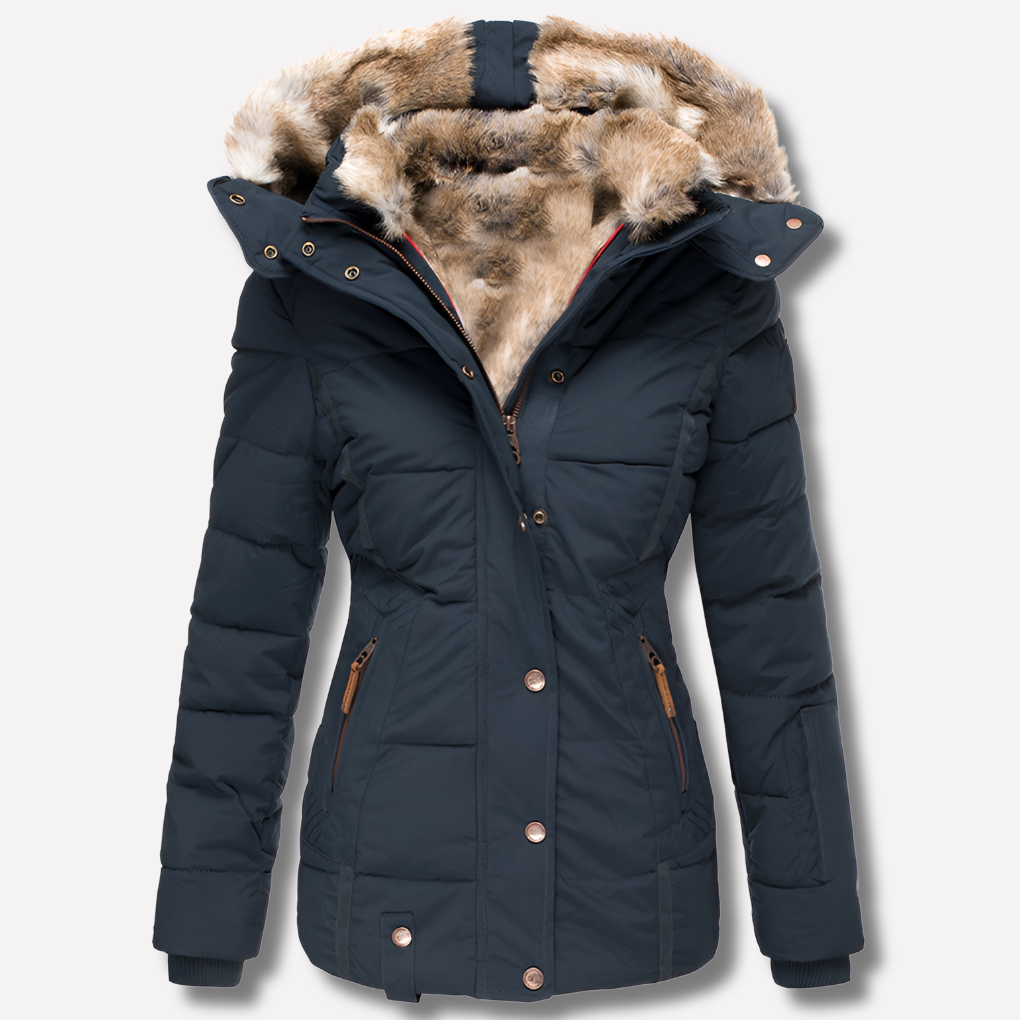 Gewatteerde jas met capuchon voor dames