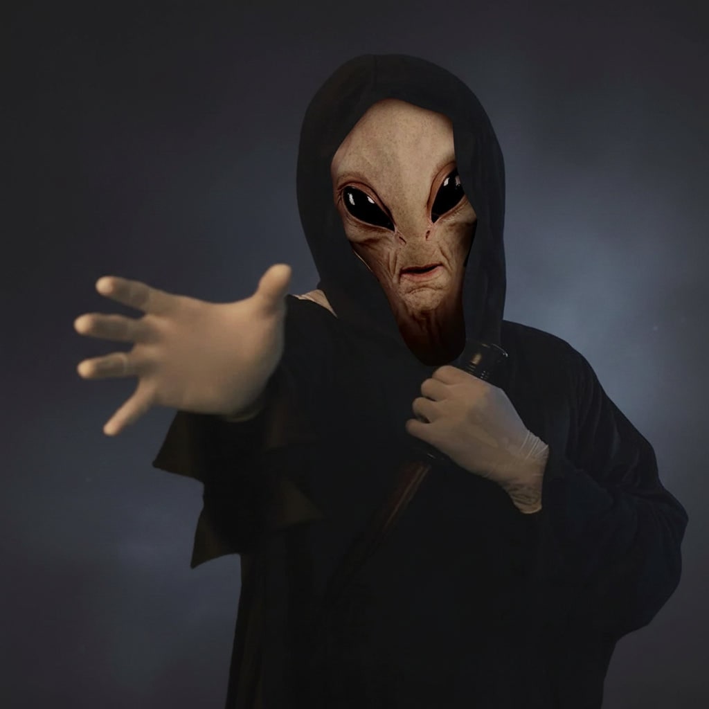 Halloween alienmasker volledig hoofd latex griezelig voor volwassenen kostuumfeest ruimte