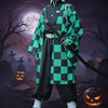 Halloween anime cosplaykostuum en outfits met geruite haori-jas en personage