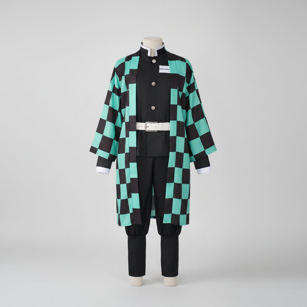 Halloween anime cosplaykostuum en outfits met geruite haori-jas en personage