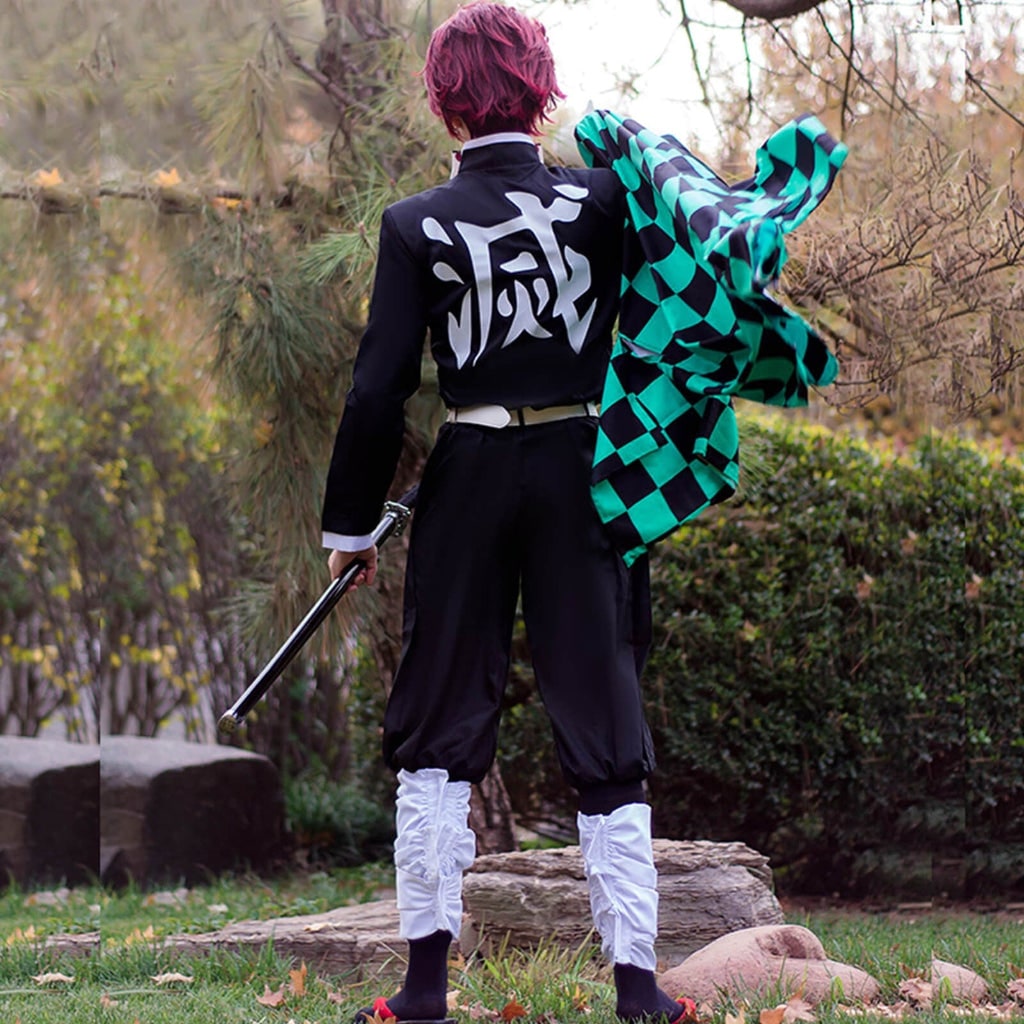 Halloween anime cosplaykostuum en outfits met geruite haori-jas en personage