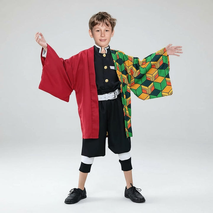 Halloween anime cosplaykostuum en outfits met haorijas met ruitpatroon