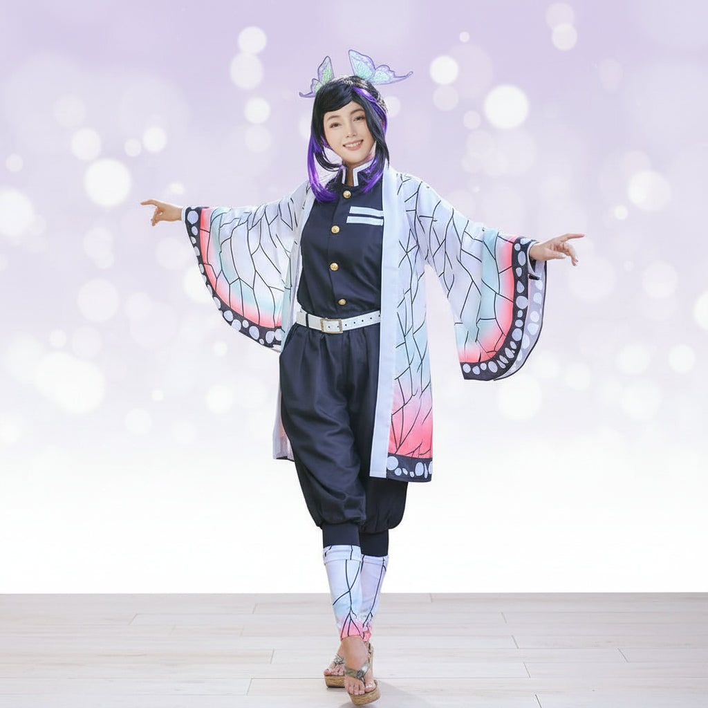Halloween-anime-cosplaykostuum met Japanse personage-accessoires, kimono-haori en set
