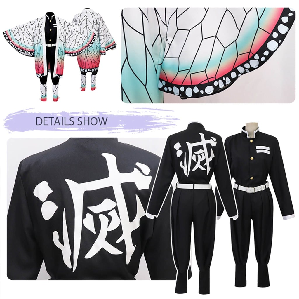 Halloween-anime-cosplaykostuum met Japanse personage-accessoires, kimono-haori en set