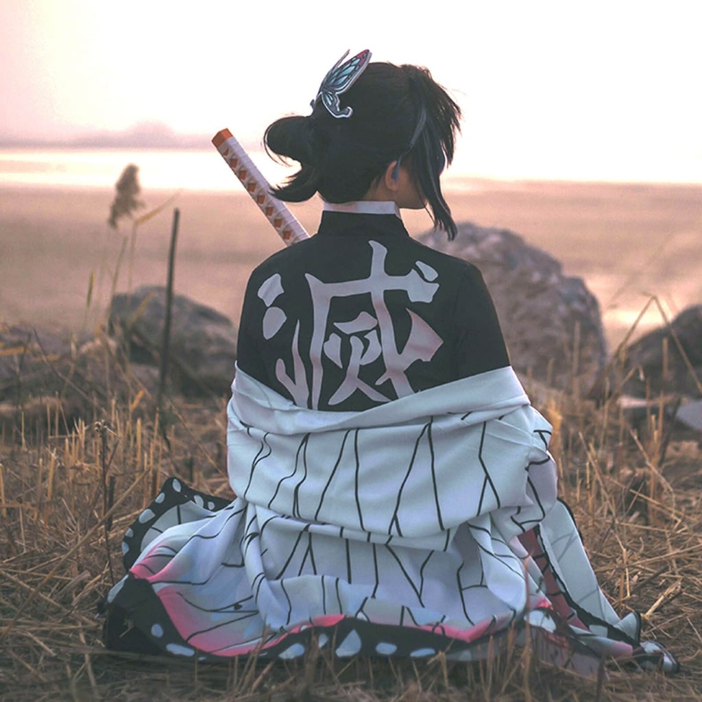 Halloween-anime-cosplaykostuum met Japanse personage-accessoires, kimono-haori en set
