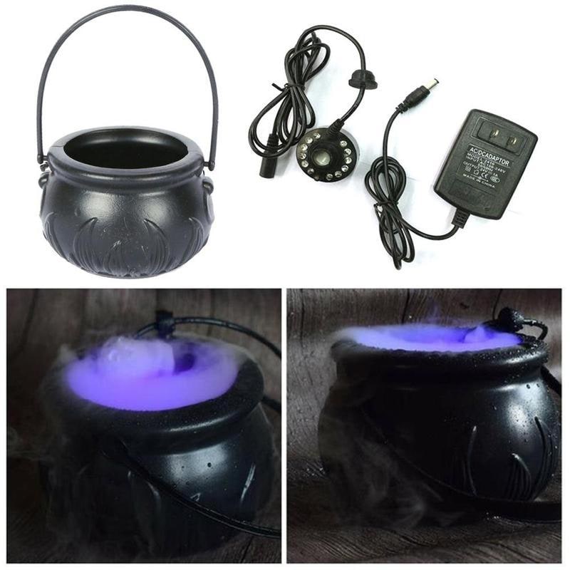 Halloween heksenketel mistmachine met kleurwisselende led en mist voor feesttafeldecoratie