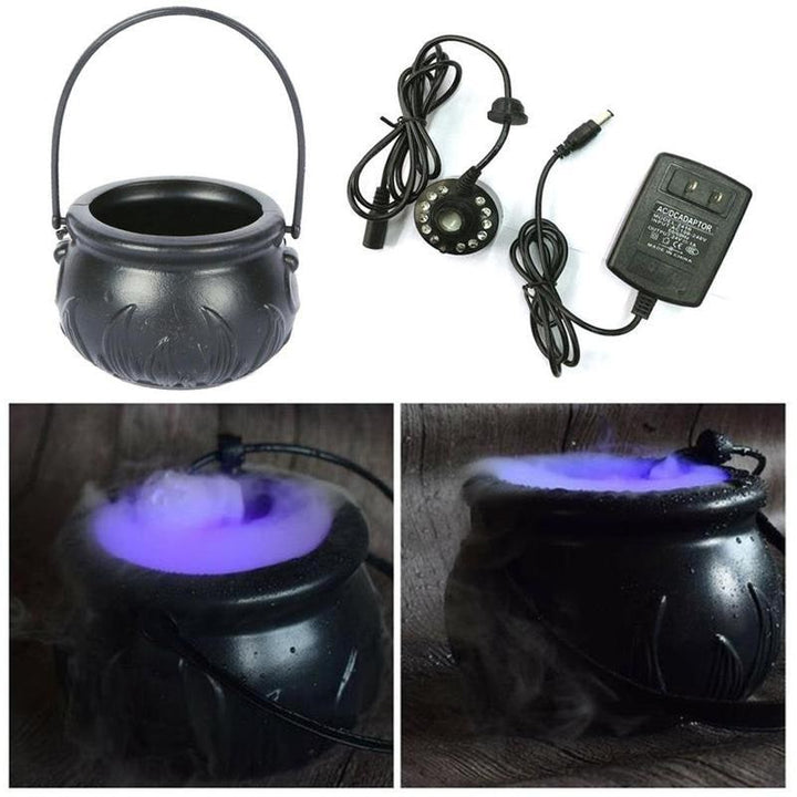 Halloween heksenketel mistmachine met kleurwisselende led en mist voor feesttafeldecoratie