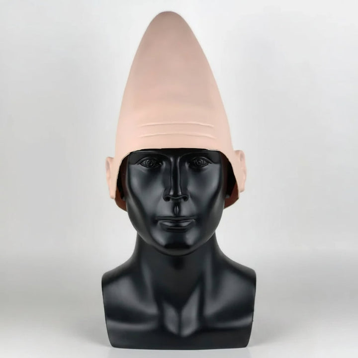 Halloween conehead kostuummasker met griezelige gevormde oren en voorhoofdsrimpels latex hoofdstuk