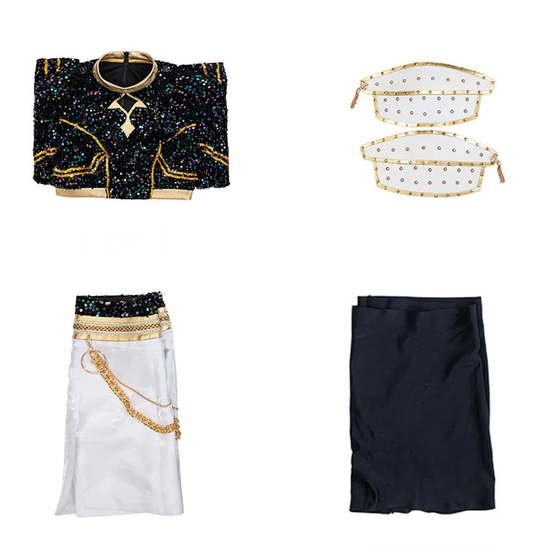 Halloween cosplay cheerleaderkostuum en outfit, tweedelige set met cropped top en plissérok