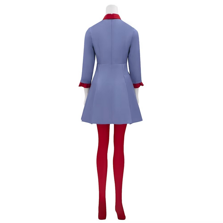 Halloween cosplaykostuum, anime-jurk met rode strik en panty voor feesten en evenementen