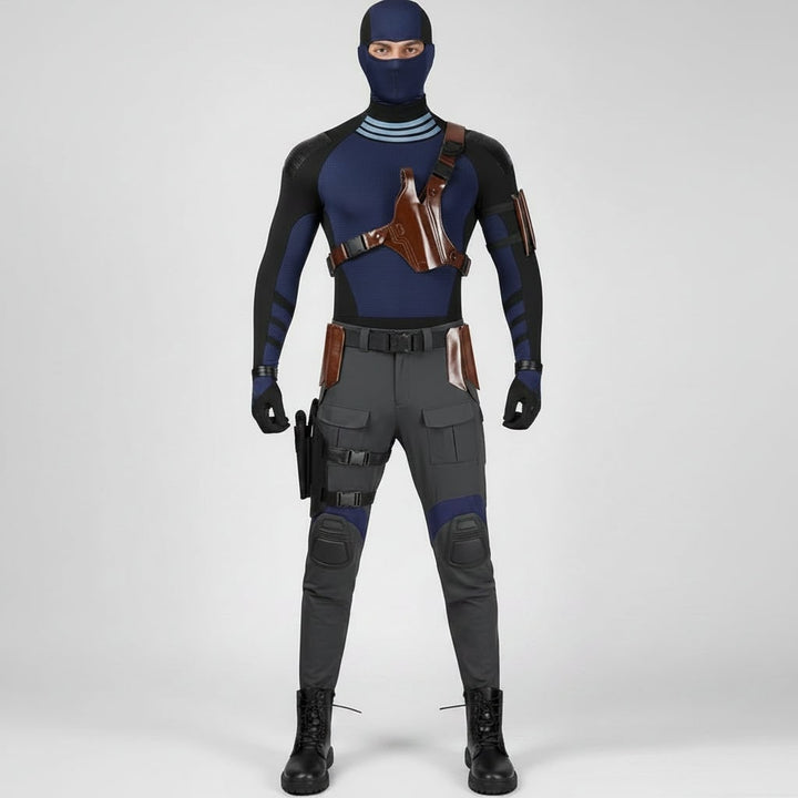 Halloween cosplay superheldenkostuumset met tactisch masker, harnas en handschoenen