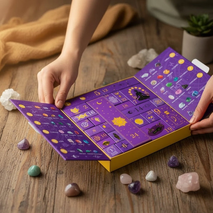 Halloween-kristaladventskalender met 24 edelsteenvakjes