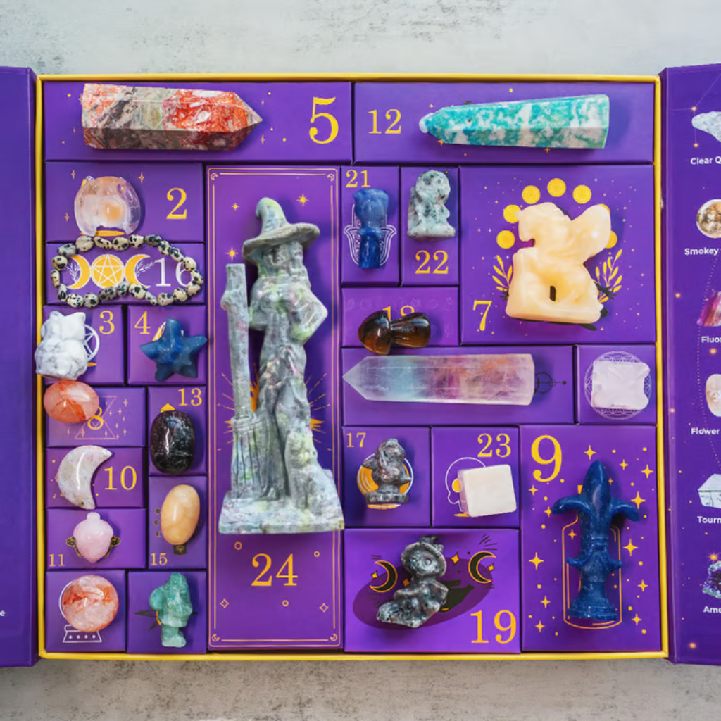Halloween-kristaladventskalender met 24 edelsteenvakjes