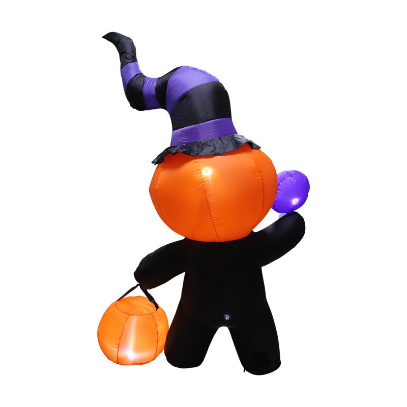 Halloween-decoratie opblaasbare pompoenlantaarn-skelet met ledverlichting voor tuin en feest als decorstuk