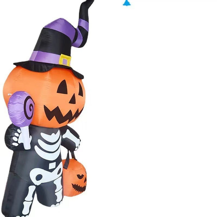 Halloween-decoratie opblaasbare pompoenlantaarn-skelet met ledverlichting voor tuin en feest als decorstuk