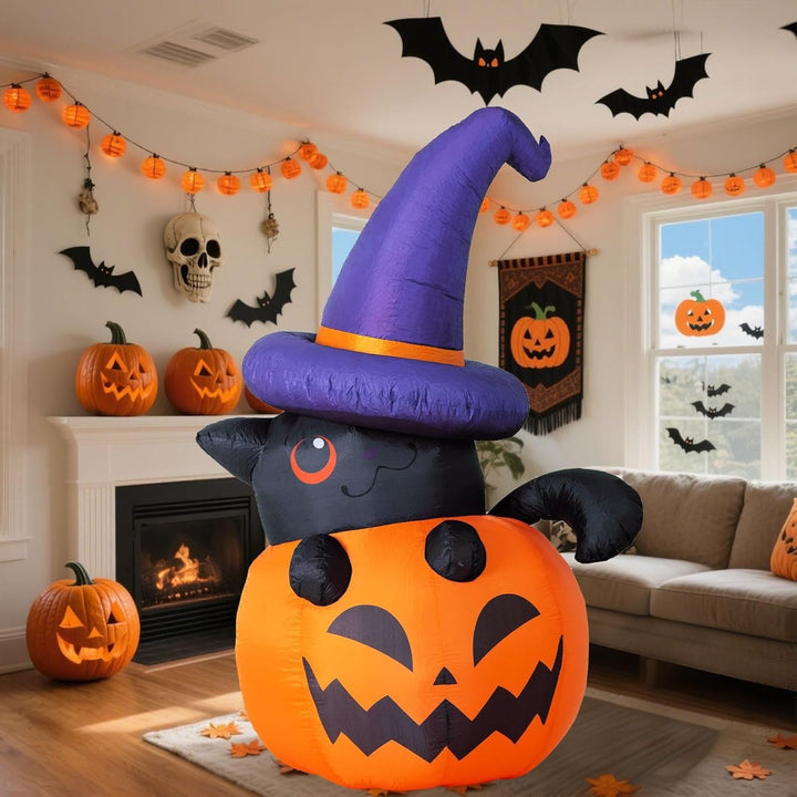 Halloween-decoratie opblaasbare pompoenlantaarn-skelet met ledverlichting voor tuin en feest als decorstuk