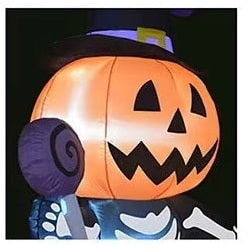 Halloween-decoratie opblaasbare pompoenlantaarn-skelet met ledverlichting voor tuin en feest als decorstuk