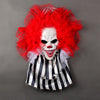 Halloween buitendecoratie deurhanger enge clown krans voordeurdecoratie met verlichting