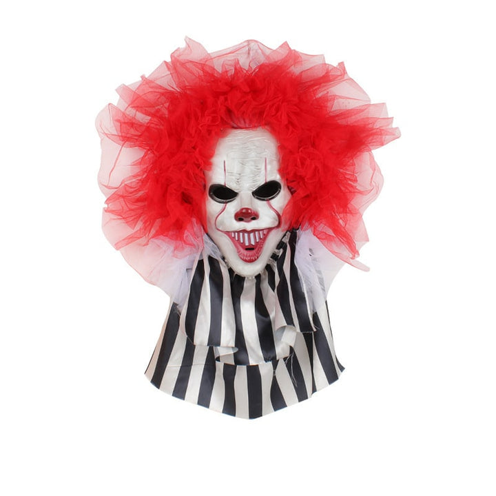 Halloween buitendecoratie deurhanger enge clown krans voordeurdecoratie met verlichting