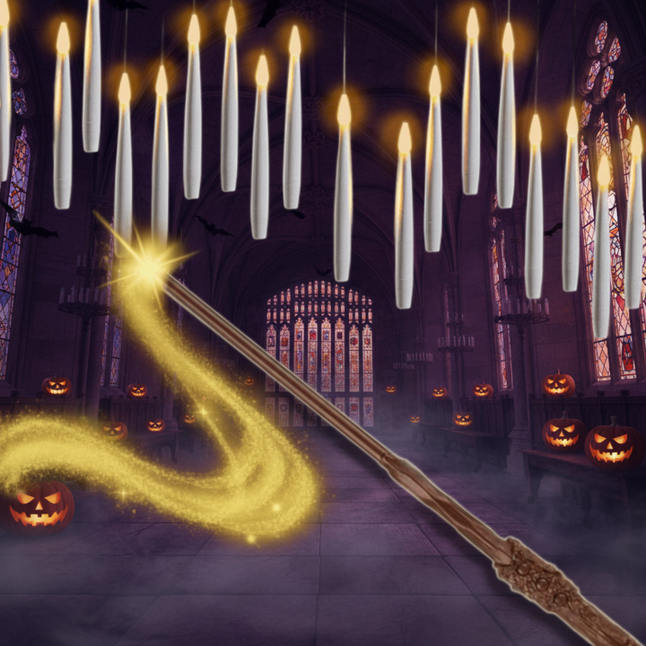 Halloween vlamloze led-dinerkaarsen met afstandsbediening, op batterijen, zwevend hangend