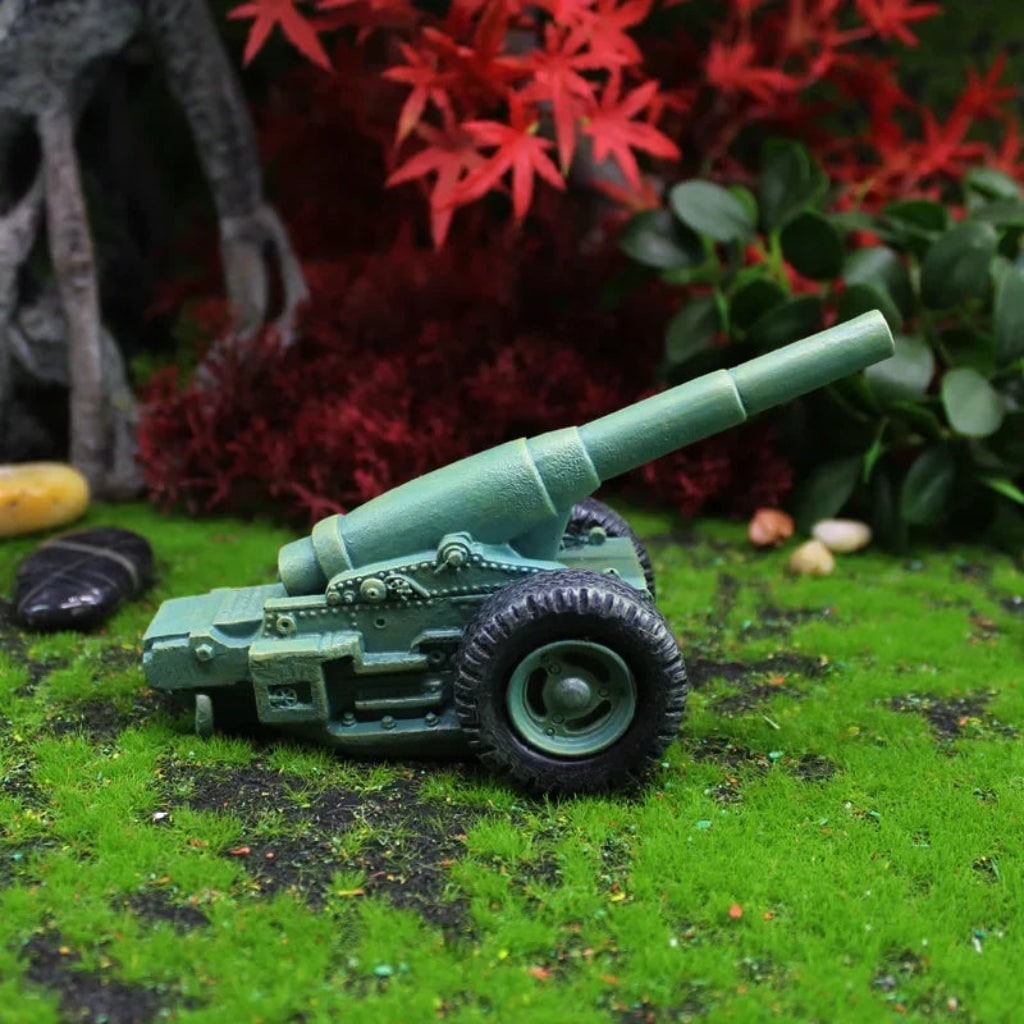 Halloween grappig tuinkabouterfiguurtje met kanon, miniatuurset van hars, solar
