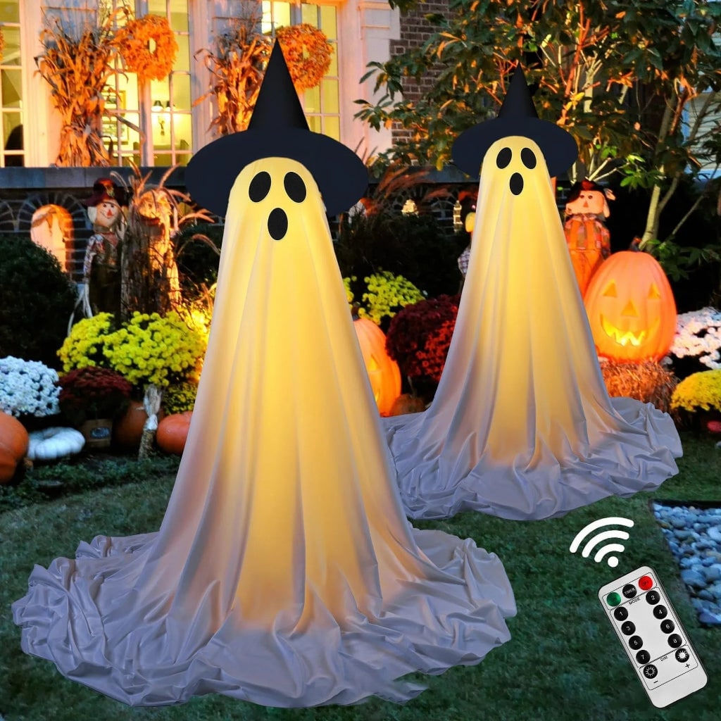 Halloween spookdecoratie opblaasbaar met LED-verlichting voor buitenfeest