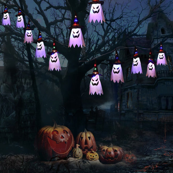 Halloween spookdecoratie met verlichting, ophangbaar met LED-lichtsnoer voor feestdecoratie