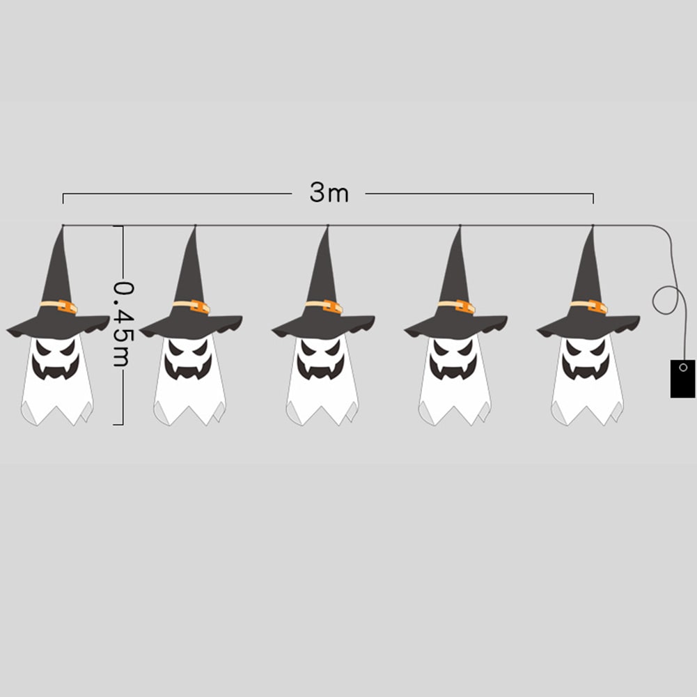 Halloween spookdecoratie met verlichting, ophangbaar met LED-lichtsnoer voor feestdecoratie