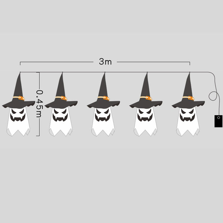 Halloween spookdecoratie met verlichting, ophangbaar met LED-lichtsnoer voor feestdecoratie
