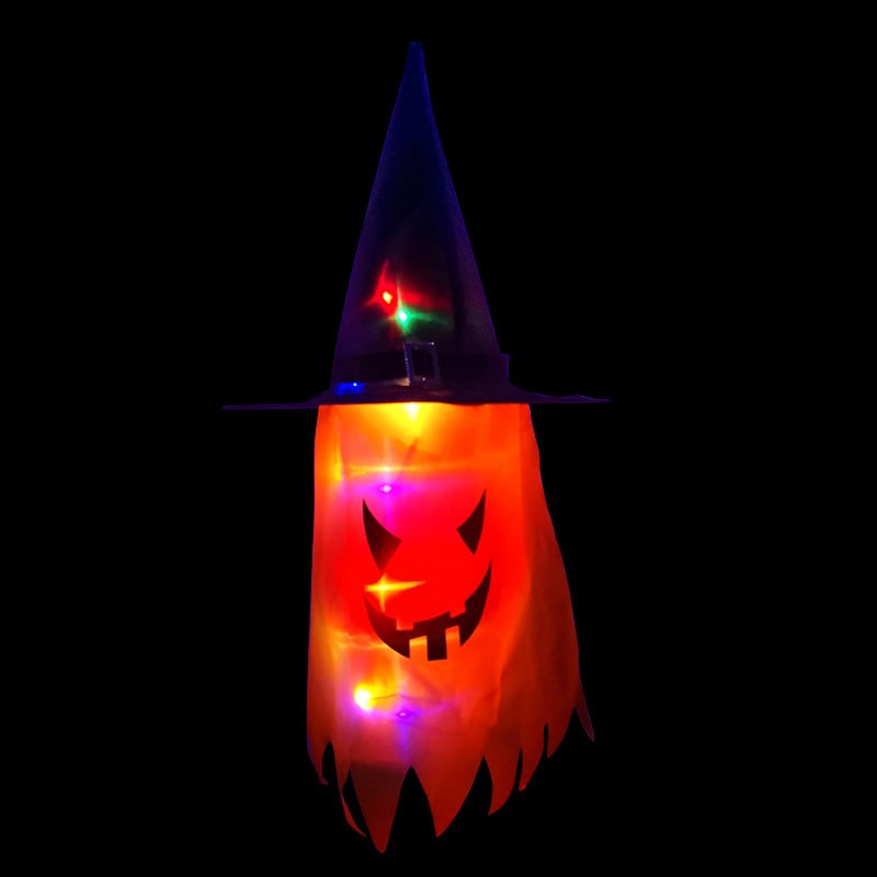 Halloween spookdecoratie met verlichting, ophangbaar met LED-lichtsnoer voor feestdecoratie