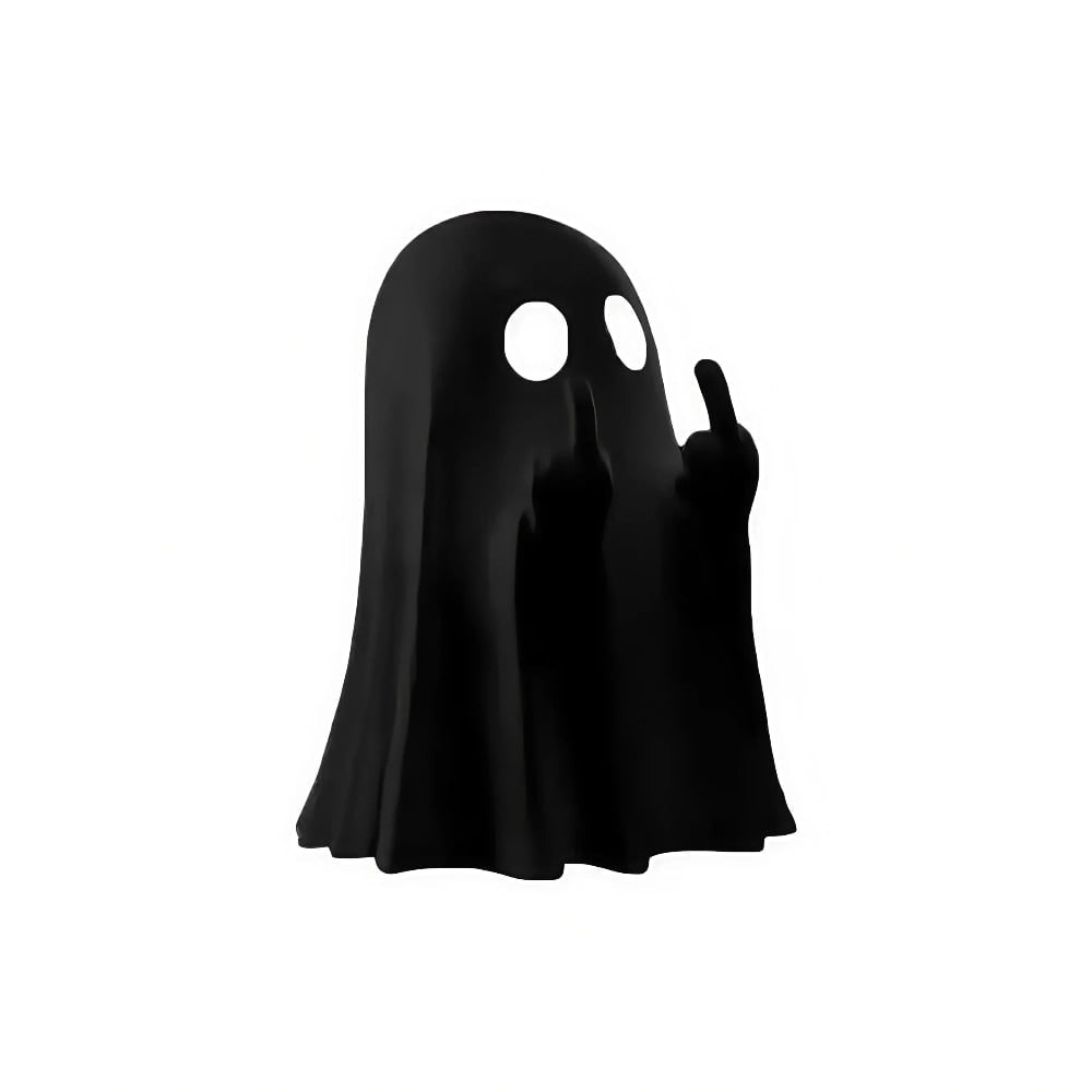 Halloween spookdecoratie beeldje met middelvingergebaar tafelstandbeeld voor feest