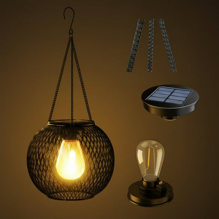 Halloween hangende solarlampen voor buiten met aangedreven lantaarn en led-lamp voor tuindecoratie