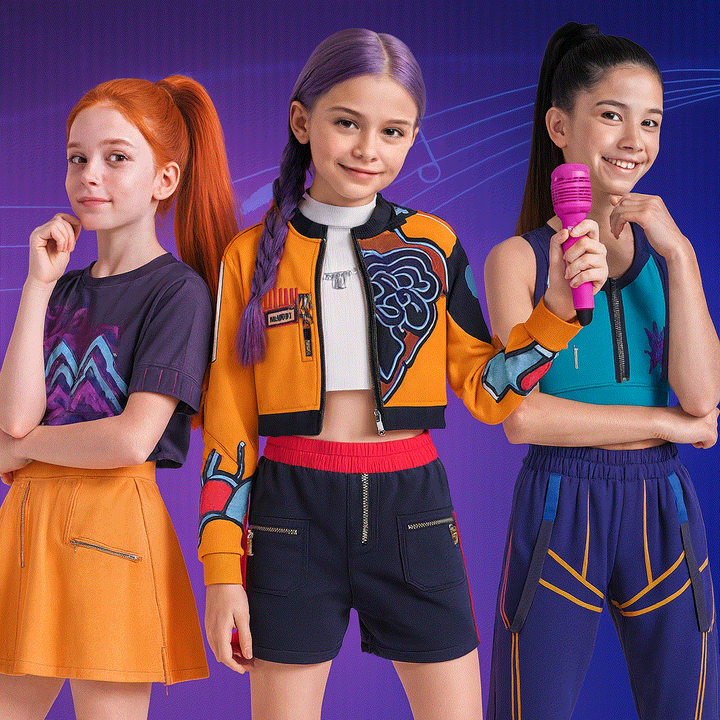 Halloween hiphop-danskostuum met crop top, short en joggingbroek voor optredens en feesten