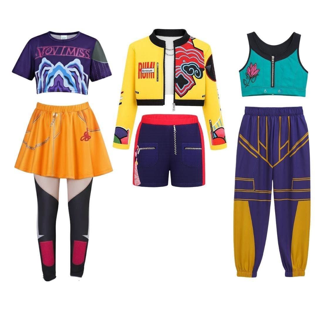 Halloween hiphop-danskostuum met crop top, short en joggingbroek voor optredens en feesten